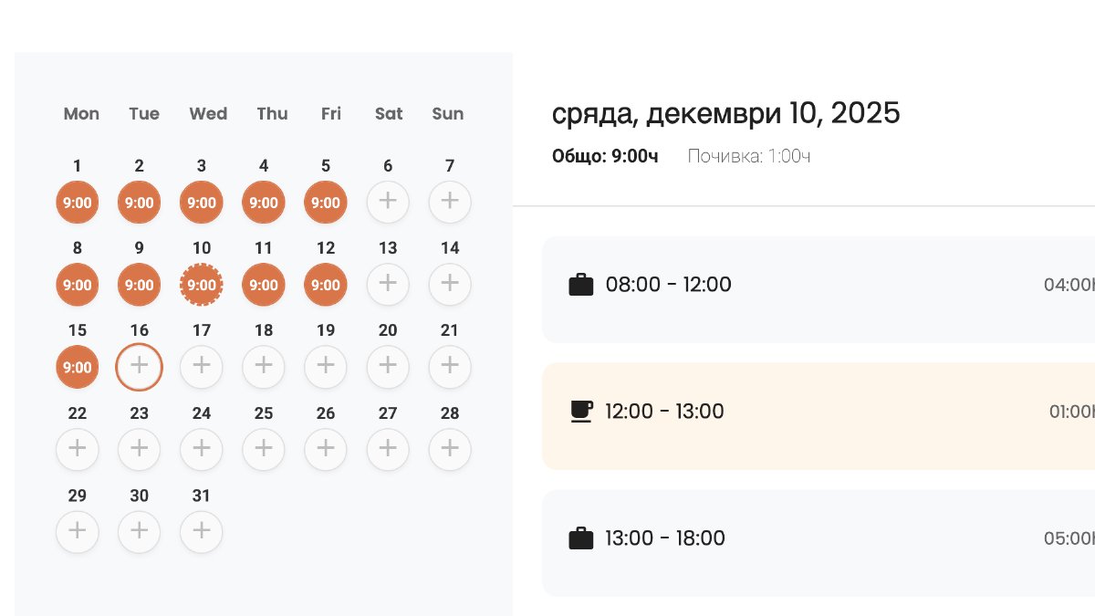 Работен дневник – Отчитане на работно време по проекти